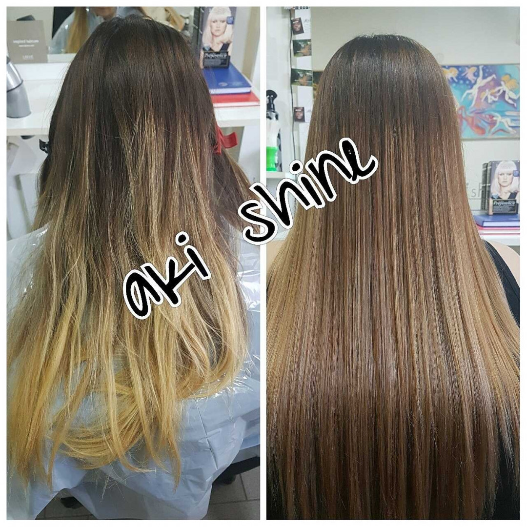Aki Shine #krusevac Ombre, sombre, balayage Balayage + preliv + feniranje na ravno - bez izrastka