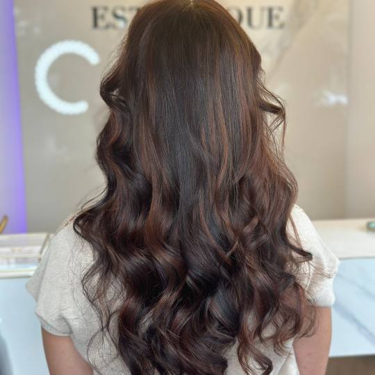 Esthetique Privé #beograd Ombre, sombre, balayage Balayage + Preliv +Feniranje + Šišanje +Black C