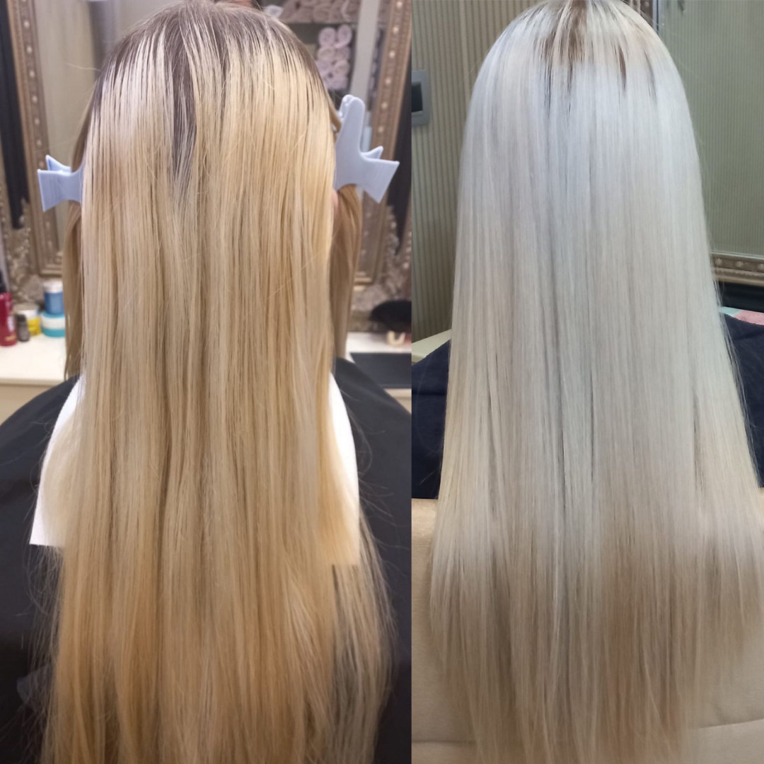 Bibi beauty centar #beograd Pramenovi Pramenovi na foliju u 1 / 2 boje / blanšem + olaplex+ preliv - duga kosa