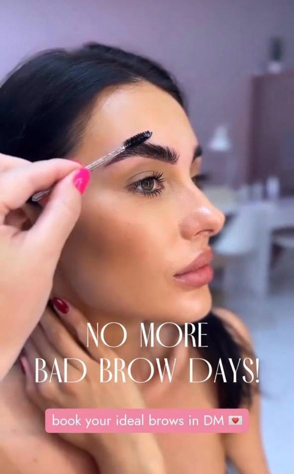Pudra beauty & cosmetics bar #beograd Obrve Brow lift + korekcija obrva voskom / pincetom + farbanje obrva