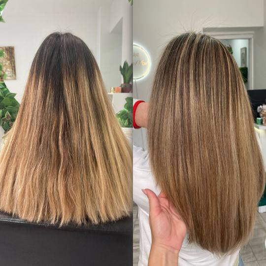 Atelje Glossy Hair #beograd Keratinski tretmani Pramenovi / balayage + Glossy tretman + feniranje - 