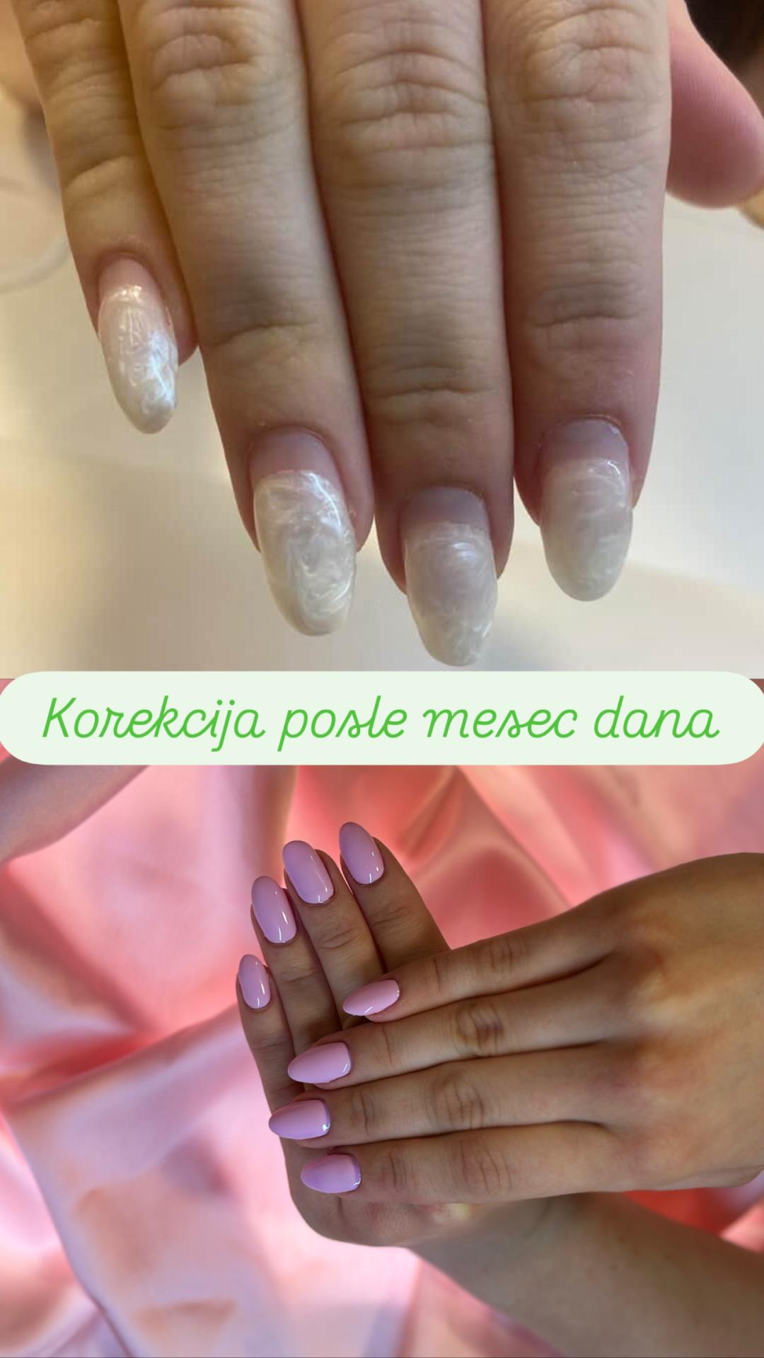 Korekcija izlivanja noktiju gelom - M dužina - TT beauty atelier, Beograd Izlivanje noktiju Nokti Izlivanje noktiju, Beograd, Slavija, Autokomanda, Neimar