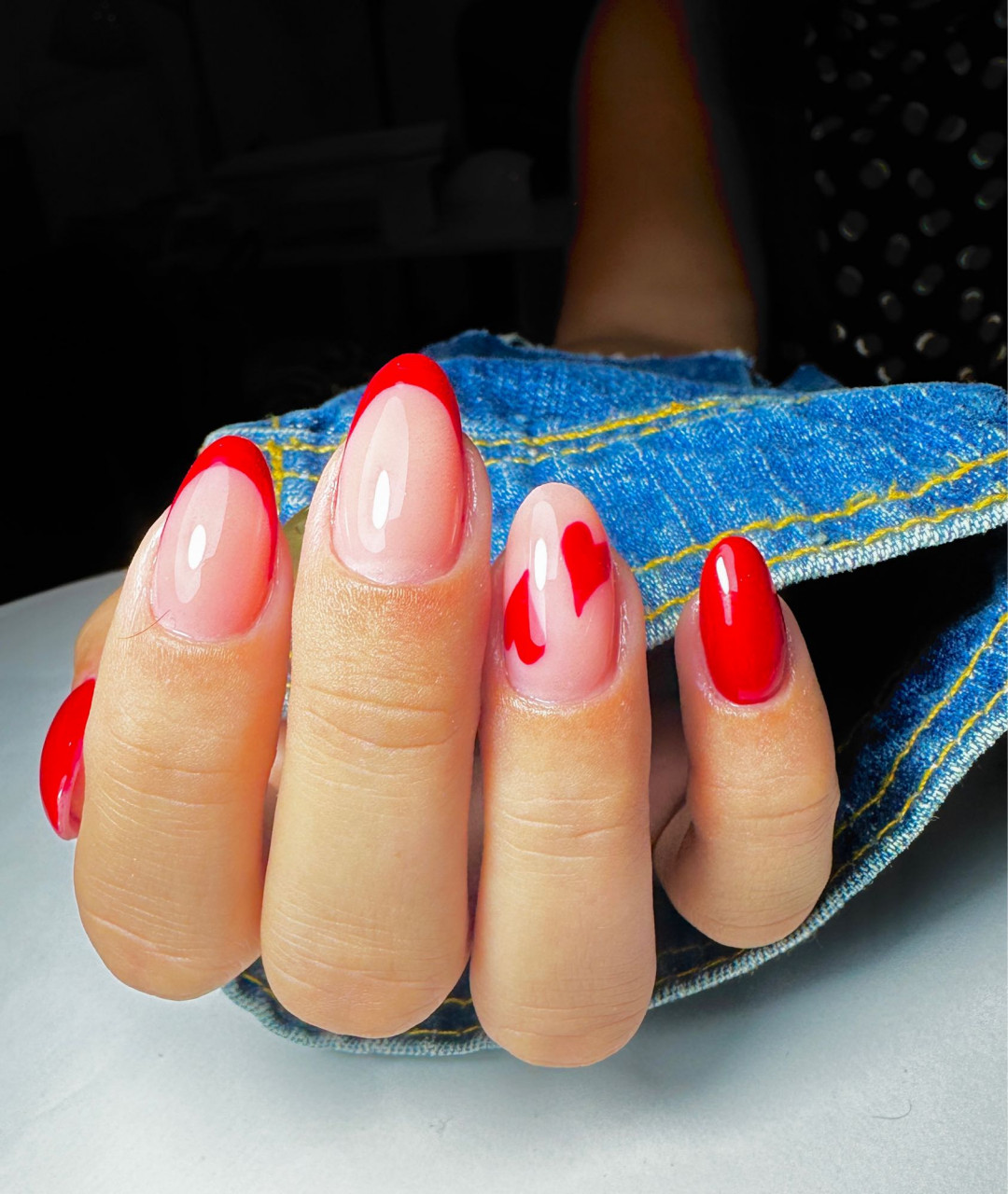 Link to Beauty #beograd Gel lak Rubber baza + french - M dužina