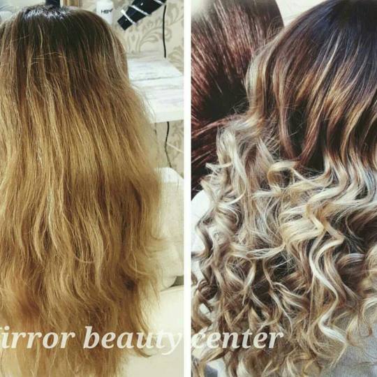 Mirror Beauty Centar #beograd Ombre, sombre, balayage pre&posle Balayage color + sealplex + šišanj