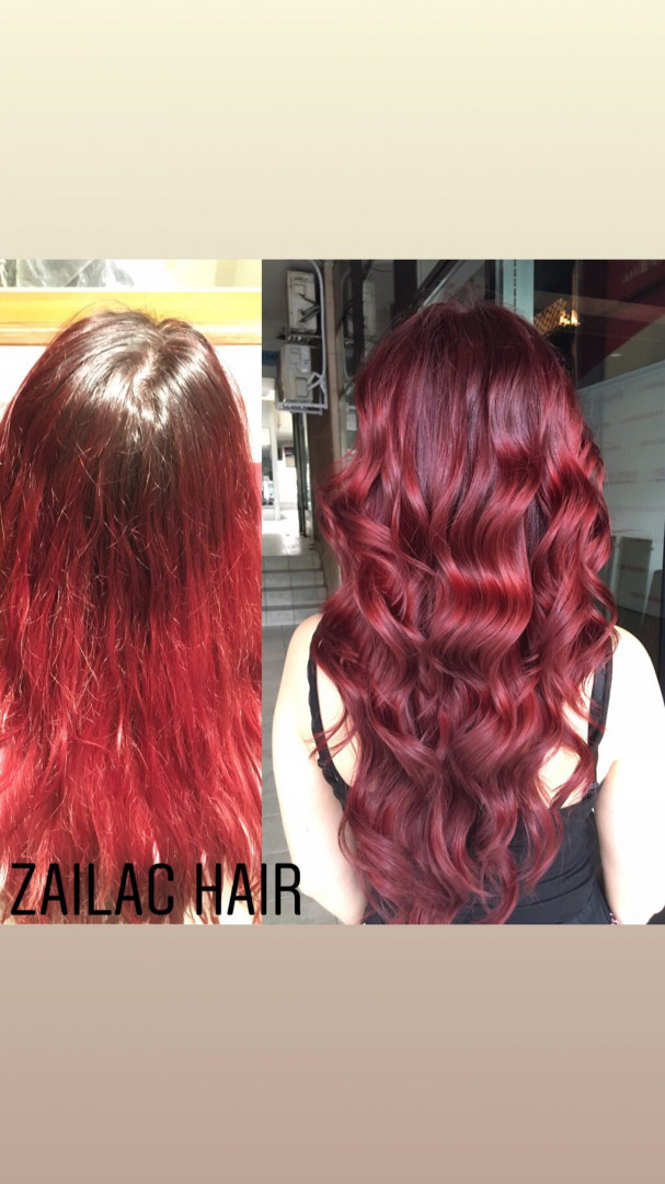 Zailac hair #beograd Farbanje kose Farbanje cele dužine Echosline + feniranje na ravno / lokne - extra duga kosa