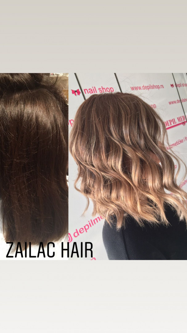 Zailac hair #beograd Ombre, sombre, balayage Nefertiti Balayage / pramenovi + žensko šišanje + feniranje + olaplex za negu -sve dužine kose