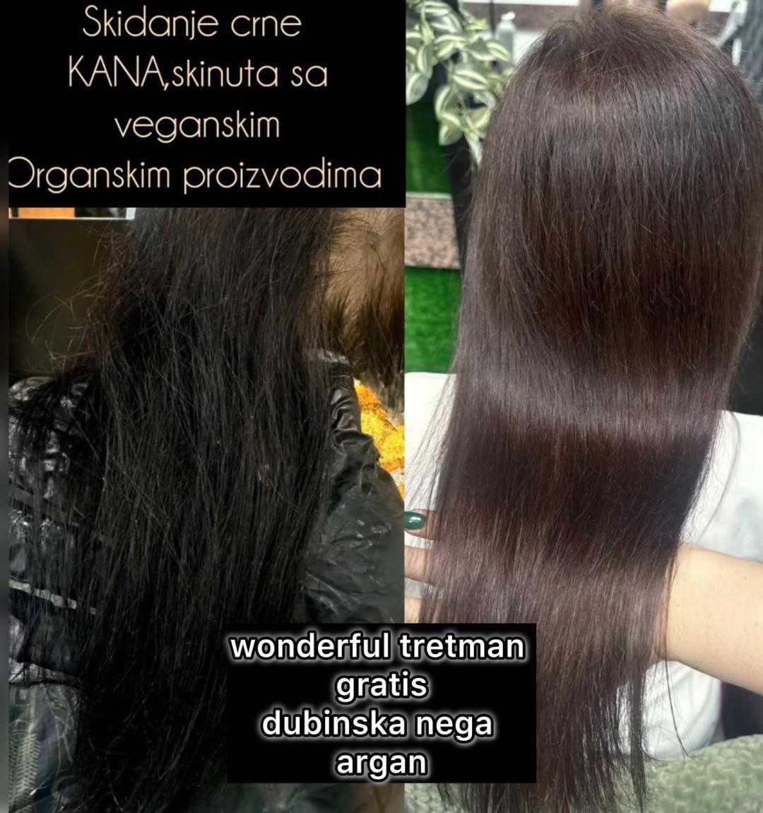 Skidanje boje + gratis Argan tretman dubinske hidratacije - ekstra duga kosa - Vegan Darija hair delux, Beograd Blajhanje kose Frizerski saloni Blajhanje kose, Beograd, Novi Beograd blokovi, Belville, Savski kej