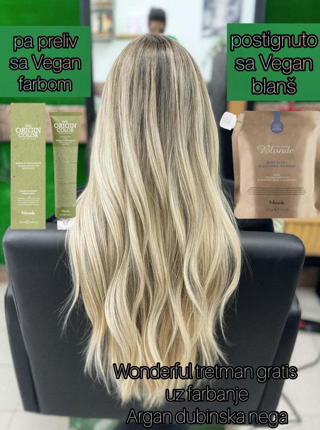 Pramenovi na foliju + gratis Argan tretman dubinske hidratacije - ekstra duga kosa - Vegan Darija hair delux, Beograd Pramenovi Frizerski saloni Pramenovi, Beograd, Novi Beograd blokovi, Belville, Savski kej