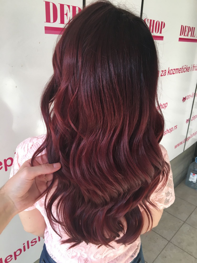Zailac hair #beograd Farbanje kose Farbanje cele dužine Echosline + feniranje na ravno / lokne - duga kosa