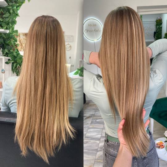 Atelje Glossy Hair #beograd Keratinski tretmani Pramenovi / balayage + Glossy tretman + feniranje - 