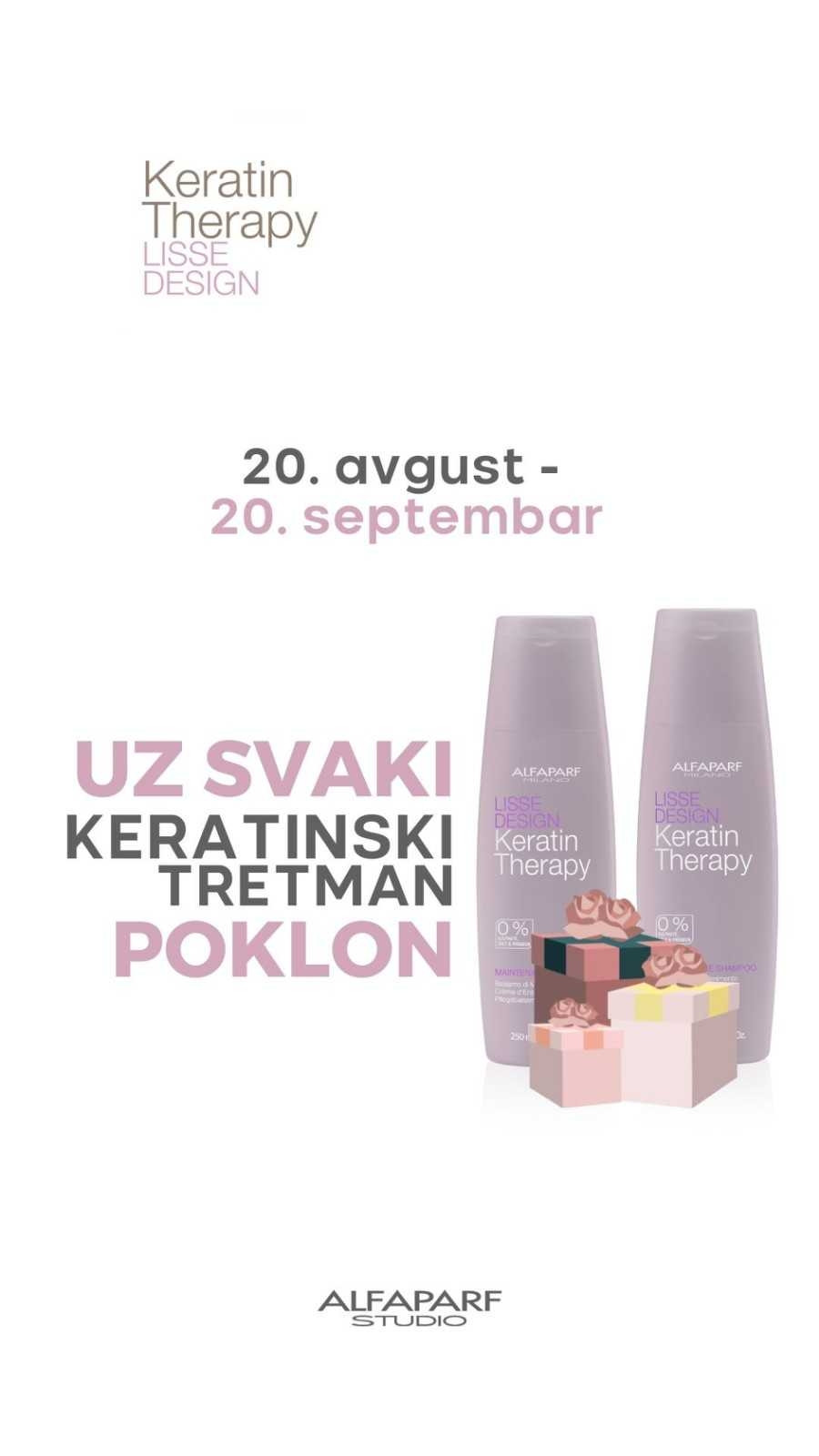 Alfaparf Studio #beograd Nega i ojačavanje kose Ispravljanje kose keratinom + šampon + regenerator - duga kosa