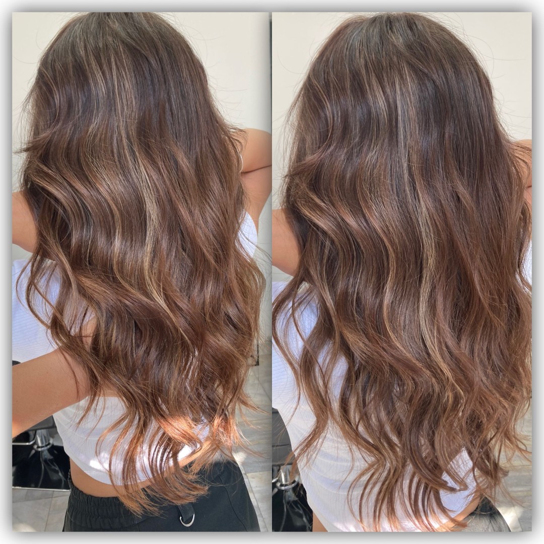 Atelje Glossy Hair #beograd Farbanje kose Preliv + feniranje - kosa srednje dužine