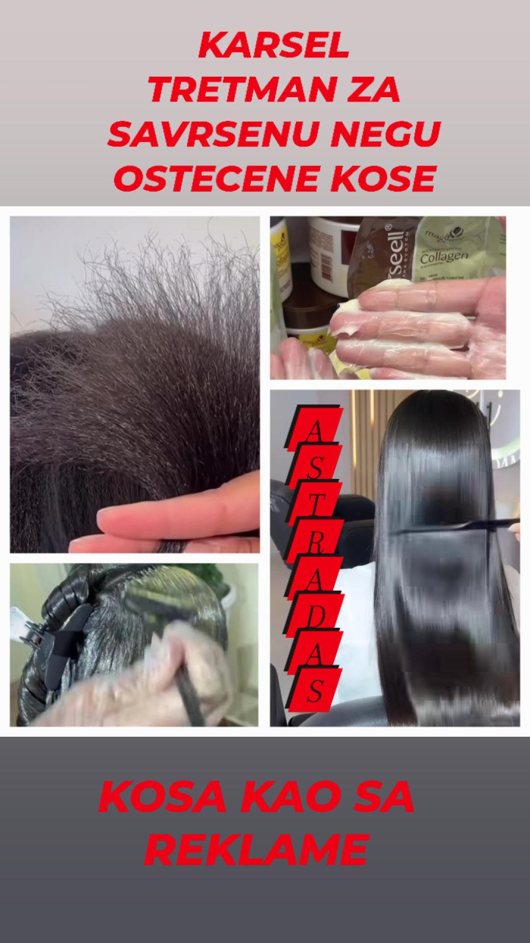 Astradas 2 #beograd Nega i ojačavanje kose Karseell tretman za negu kose + feniranje - sve dužine kose