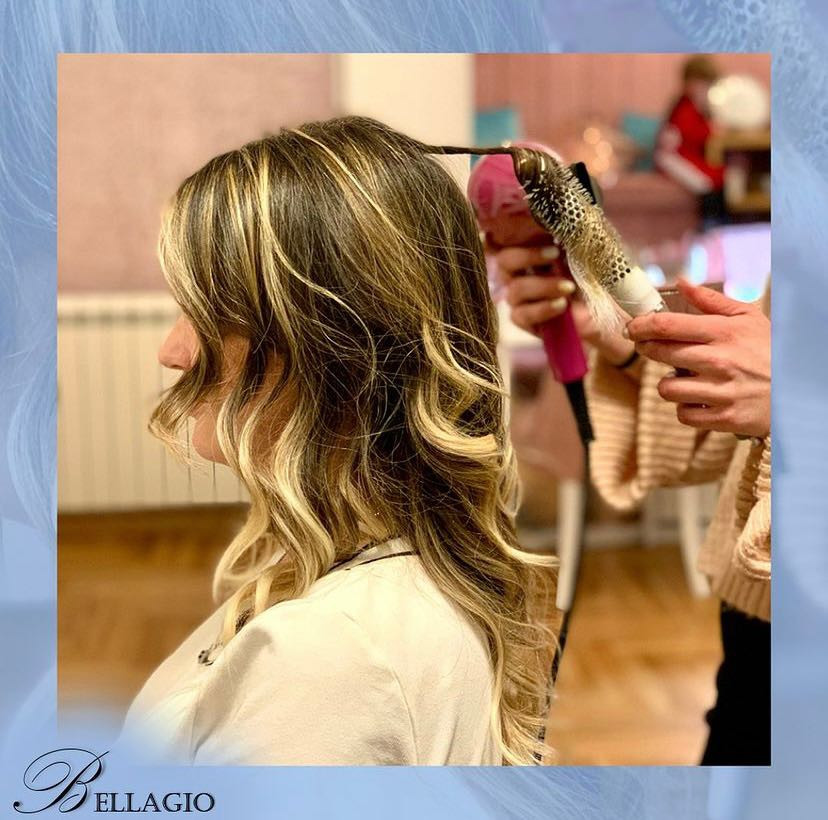Bellagio beauty center #beograd Feniranje i stilizovanje Feniranje na lokne - kosa srednje dužine
