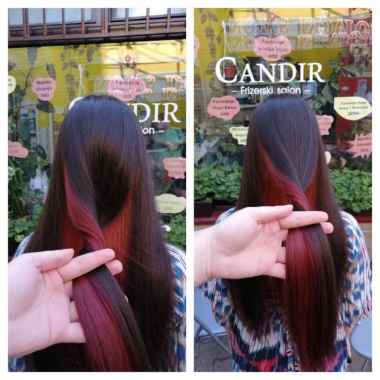 Candy S #novisad Farbanje kose Farbanje cele dužine - ekstra duga kosa + feniranje