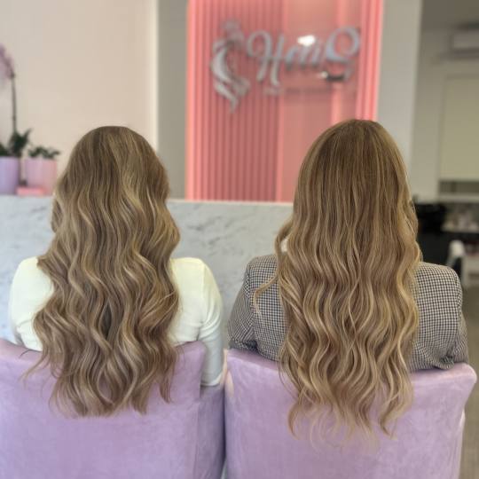 HeliS #beograd Pramenovi Pramenovi na foliju / Balayage + preliv + feniranje - ekstra duga kosa