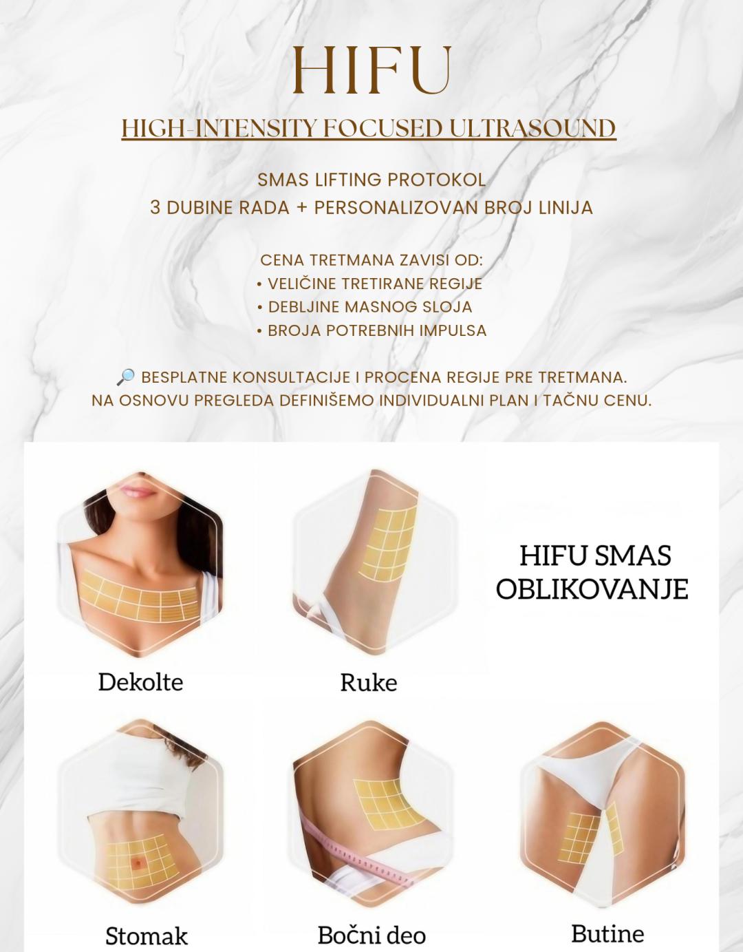 HIFU 7D tretman - telo - - AM BEAUTY STUDIO, Odžaci Lifting / zatezanje kože Lice Lifting / zatezanje kože, Odžaci, Centar
