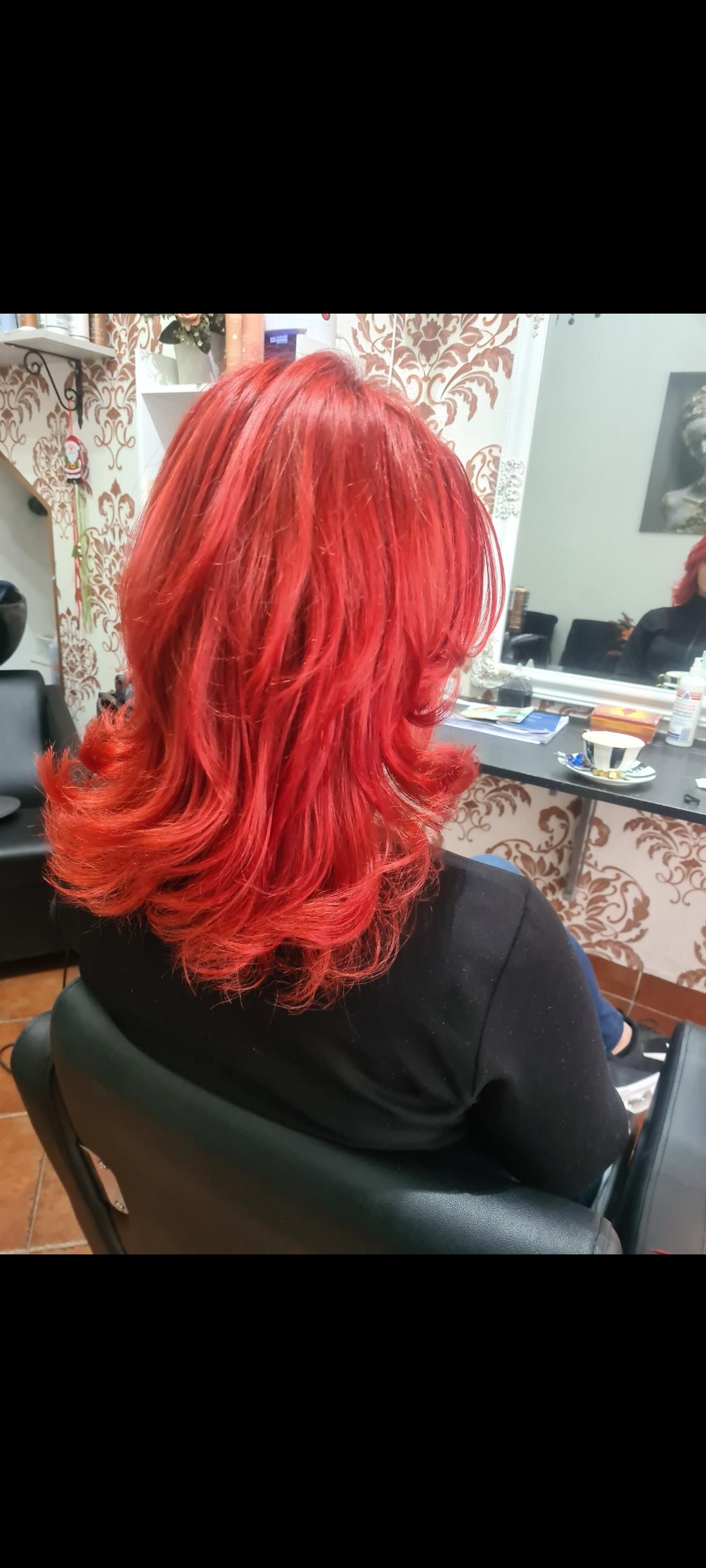 Beauty room by Nada #subotica Farbanje kose Farbanje cele dužine + šišanje + feniranje - kosa srednje dužine