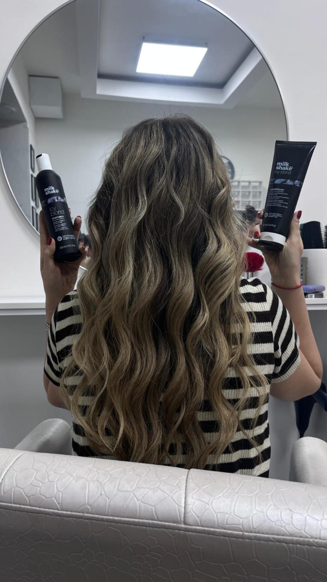 Balayage / Airtouch / Babylights - kosa preko polovine leđa - Bella Nova, Beograd Ombre, sombre, balayage Frizerski saloni Ombre, sombre, balayage, Beograd, Vukov spomenik, Đeram