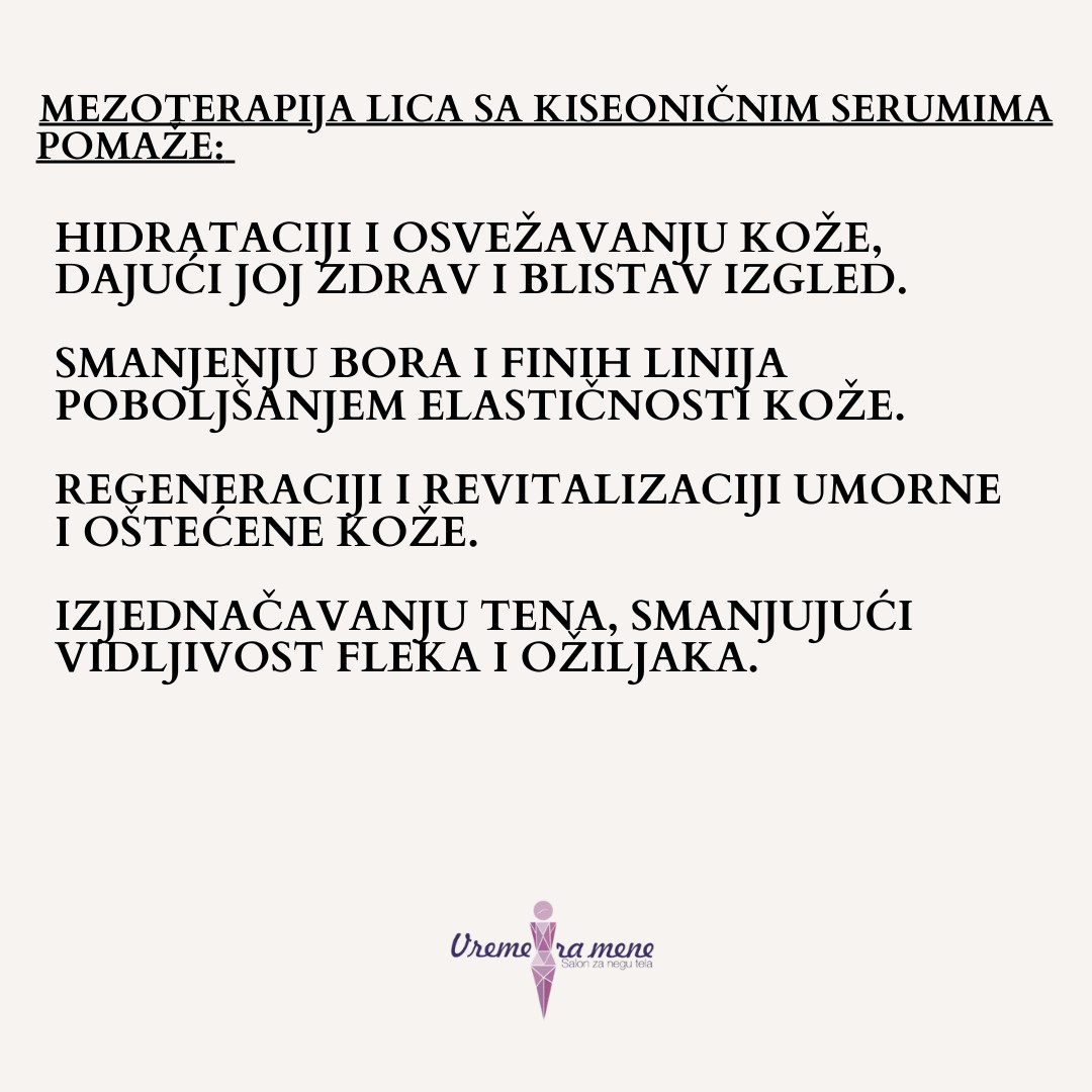Vreme za mene #novisad Mezoterapija lica Mezoterapija lica + kiseonik serum + Oxygen tretman gratis