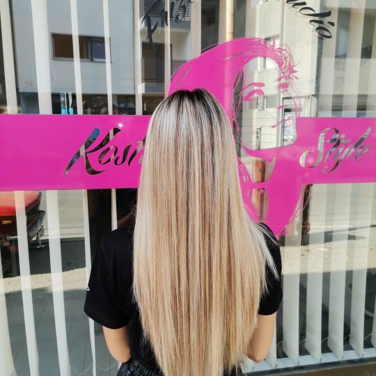 Кostić Style #kragujevac Pramenovi Pramenovi na foliju + preliv + farbanje izrastka + feniranje - 