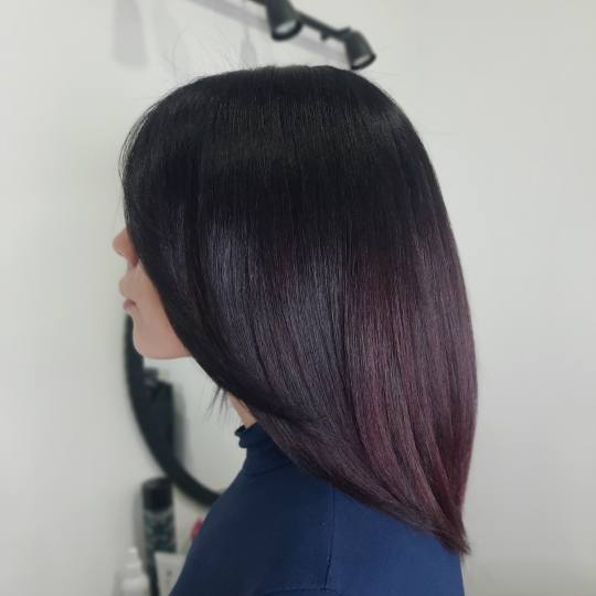 Hair studio mii #beograd Farbanje kose Farbanje cele dužine - kosa srednje dužine