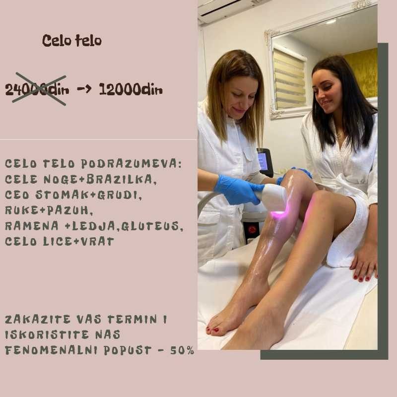 D&D Beauty Center #beograd Laserska epilacija Laserska epilacija celog tela i lica - za dame
