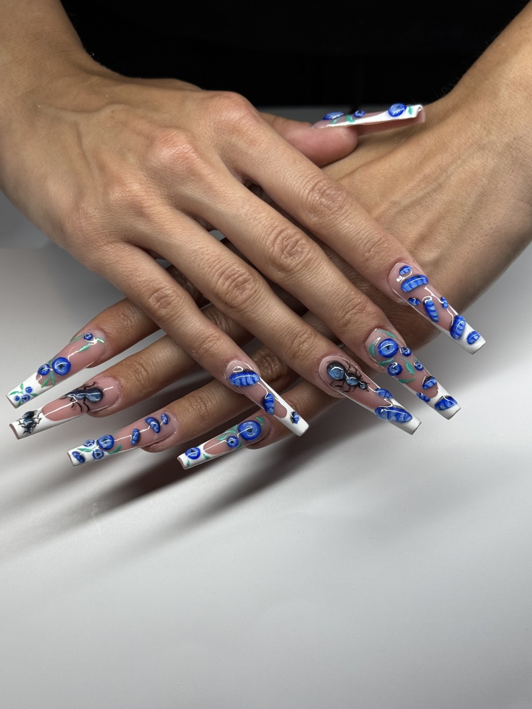 The Maya #beograd Izlivanje noktiju Izlivanje noktiju gelom + nail art - XXL dužina