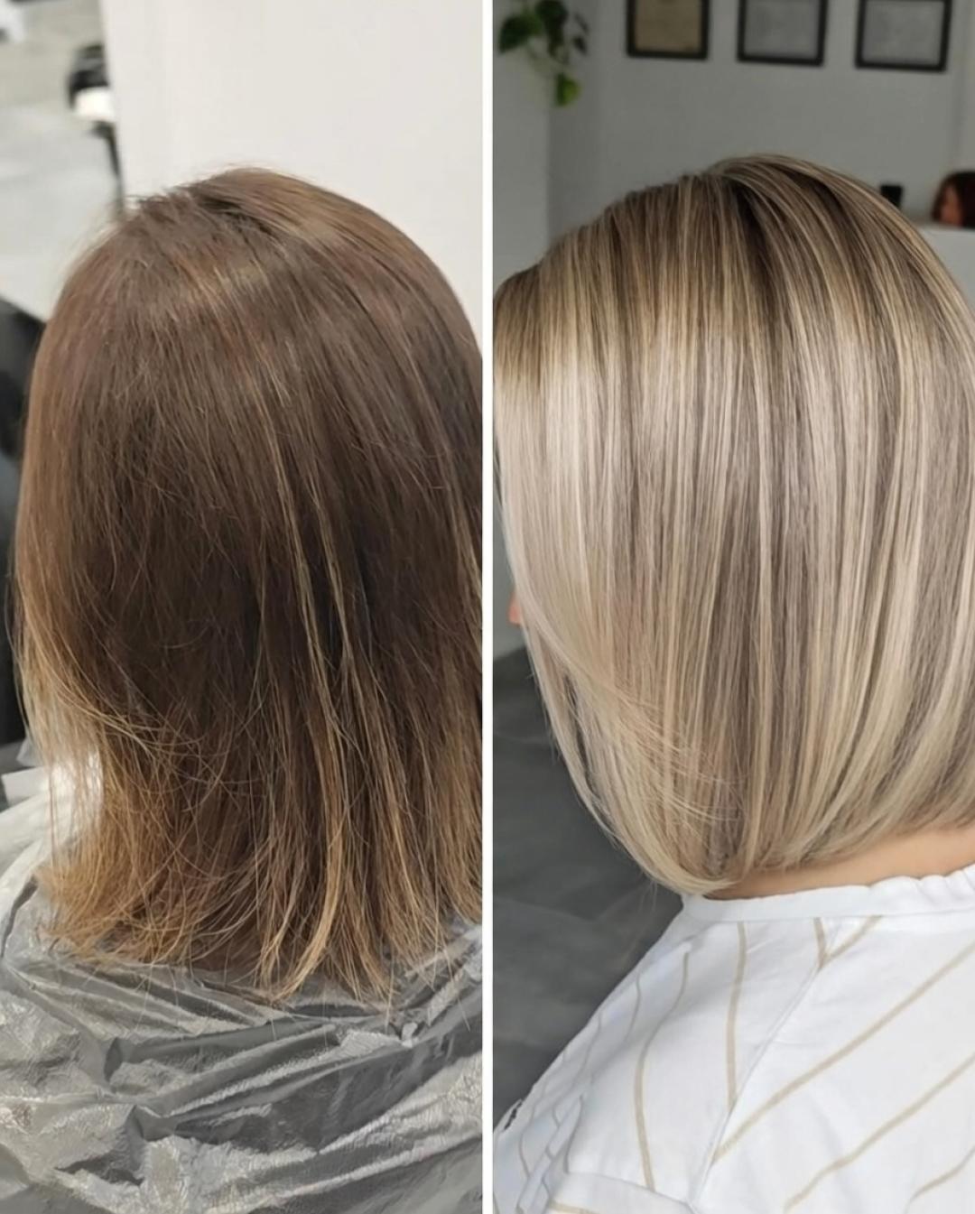 Kotenkova Studio & Education #beograd Pramenovi Blond tehnike cele dužine - kosa srednje dužine