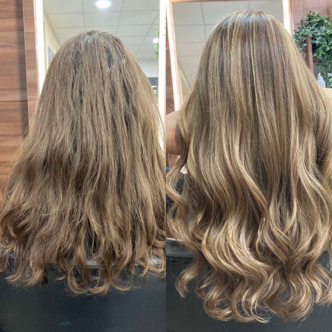 Beauty Centar 2313 #beograd Ombre, sombre, balayage Pramenovi + žensko šišanje + feniranje + tretman - duga kosa
