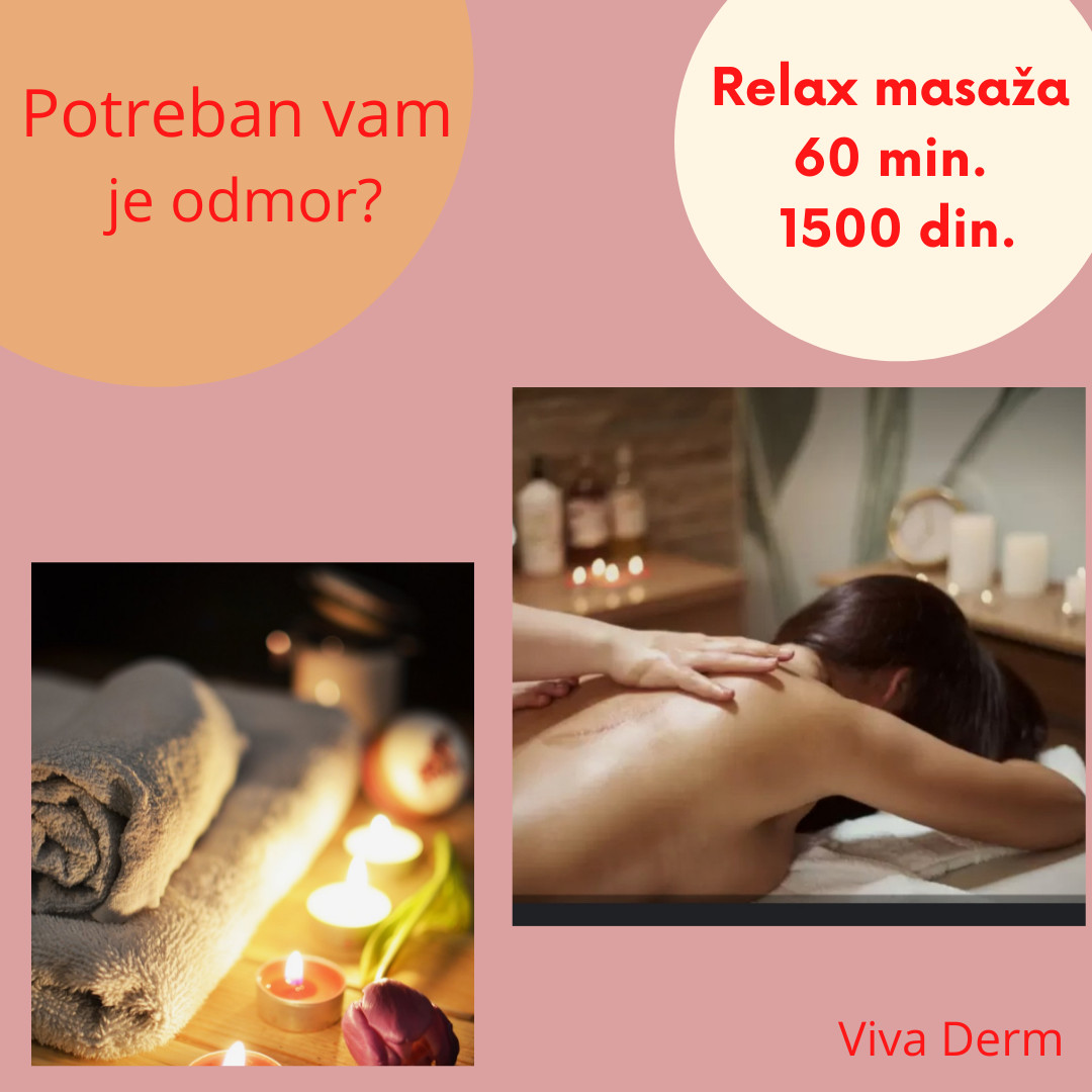 Viva Derm #beograd Opšta masaža Relaks masaža za dame - 60 minuta