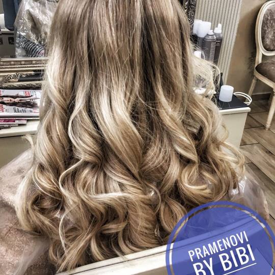Bibi beauty centar #beograd Pramenovi Pramenovi na foliju u 1 / 2 boje / blanšem + olaplex+ preliv 
