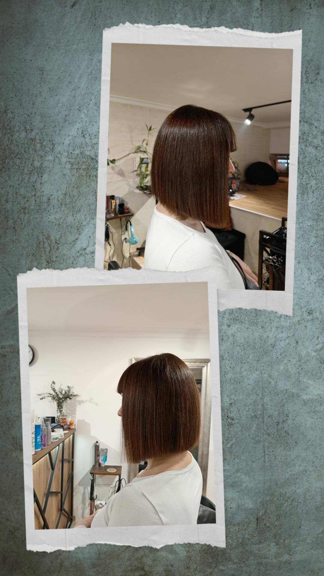 Trajno ispravljanje - kosa srednje dužine - Frizerska Radionica, Beograd Ispravljanje kose Frizerski saloni Ispravljanje kose, Beograd, Vračar, Čubura, Crveni krst