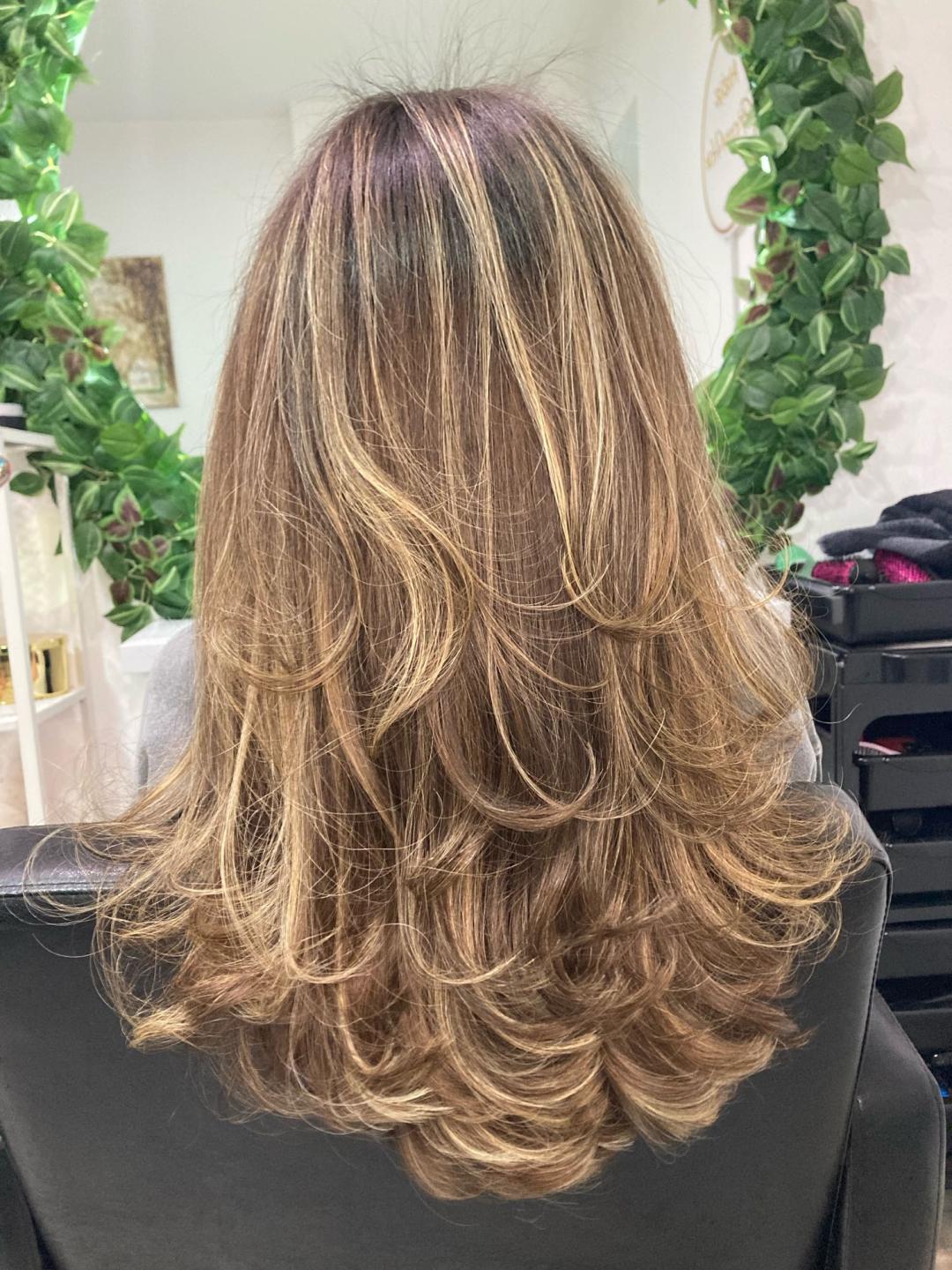 Atelje Glossy Hair #beograd Keratinski tretmani Pramenovi / balayage + Glossy tretman + feniranje - duga kosa