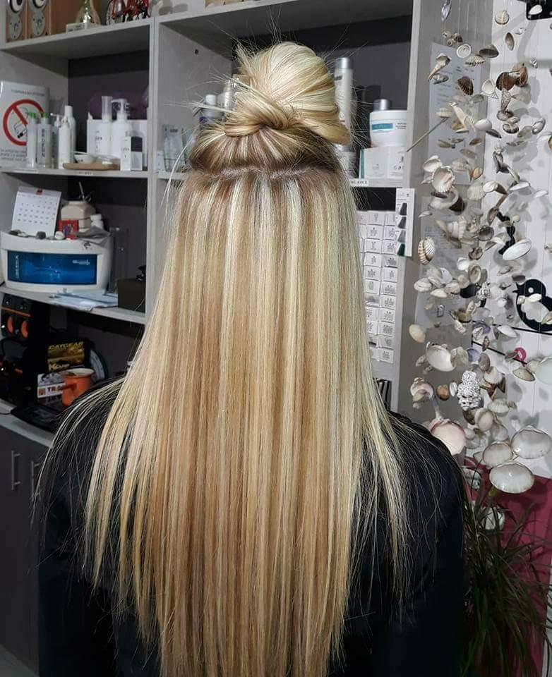 Кostić Style #kragujevac Pramenovi Pramenovi na foliju + preliv + farbanje izrastka + feniranje - kosa srednje dužine