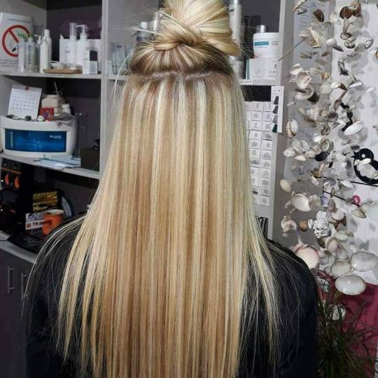 Кostić Style #kragujevac Pramenovi Pramenovi na foliju + preliv + farbanje izrastka + feniranje - 
