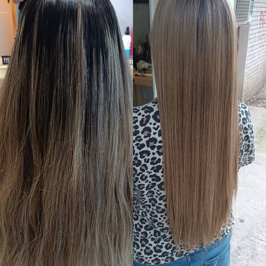 Travijata Donna #novisad Farbanje kose Balayage ili Farbanje izrastka + pramenovi blanšom + preliv 