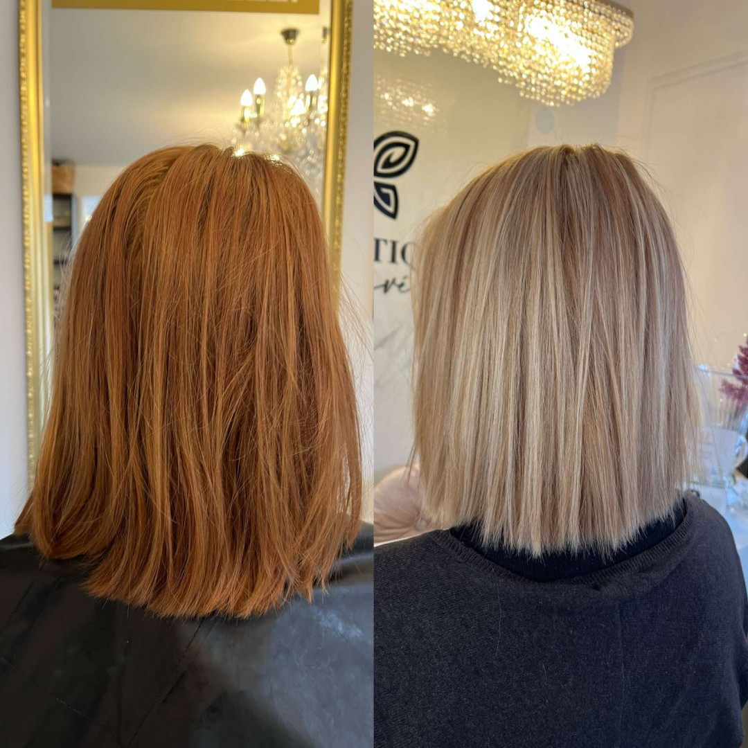 Esthetique Privé #beograd Farbanje kose Farbanje cele dužine - GOLDWELL, MONPLATIN - kratka kosa