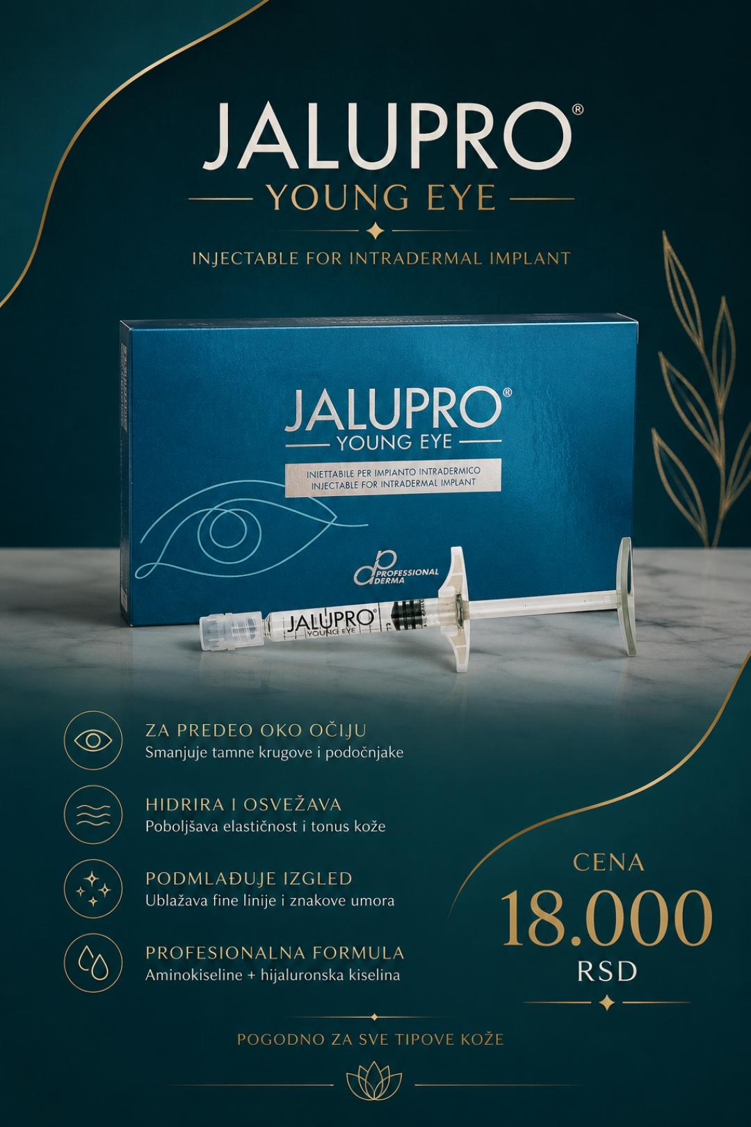 Jalupro Young Eye | Tretman Regije Oko Ociju - Dr Pantazis - Dental & Beauty Clinic, Beograd Tretman lica Lice Tretman lica, Beograd, Vračar, Čubura, Crveni krst
