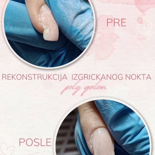 Mademoiselle Natalie studio #beograd Korekcija noktiju Popravka - 1 nokat