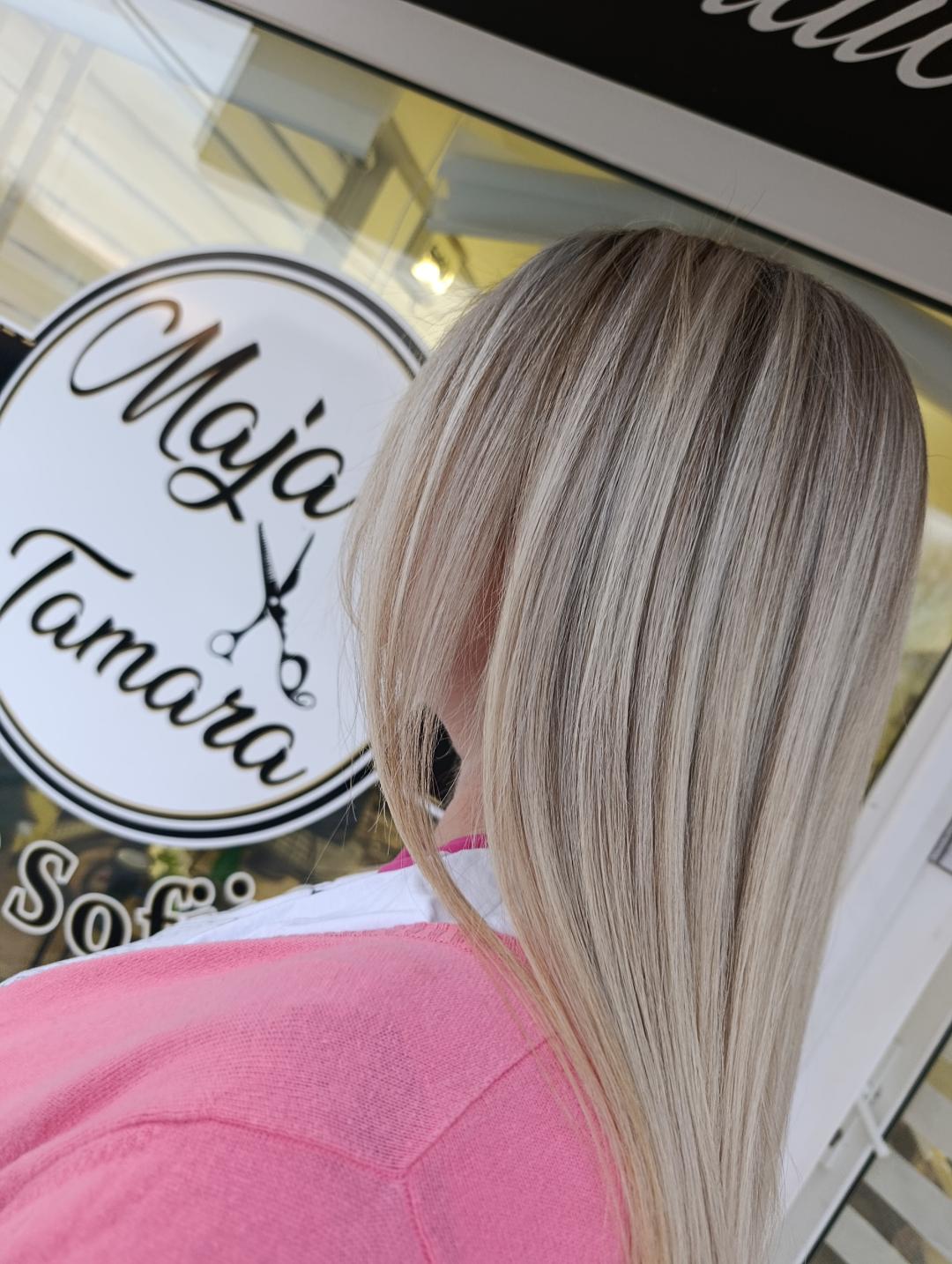 Pramenovi na foliju + feniranje - kosa srednje dužine - Bella Sofija, Obrenovac Pramenovi Frizerski saloni Pramenovi, Obrenovac, Centar