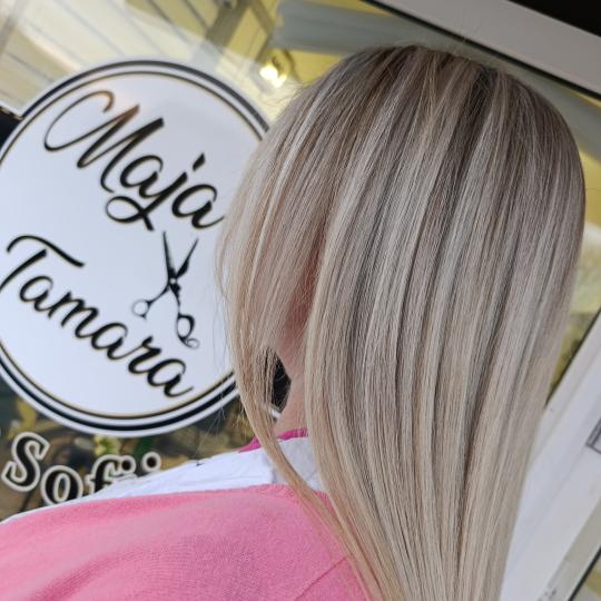 Bella Sofija #obrenovac Pramenovi Pramenovi na foliju + feniranje - kosa srednje dužine Pramenovi n