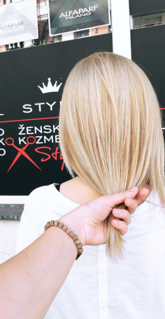 X Style #novisad Farbanje kose Pramenovi u jednoj boji + preliv - duga kosa