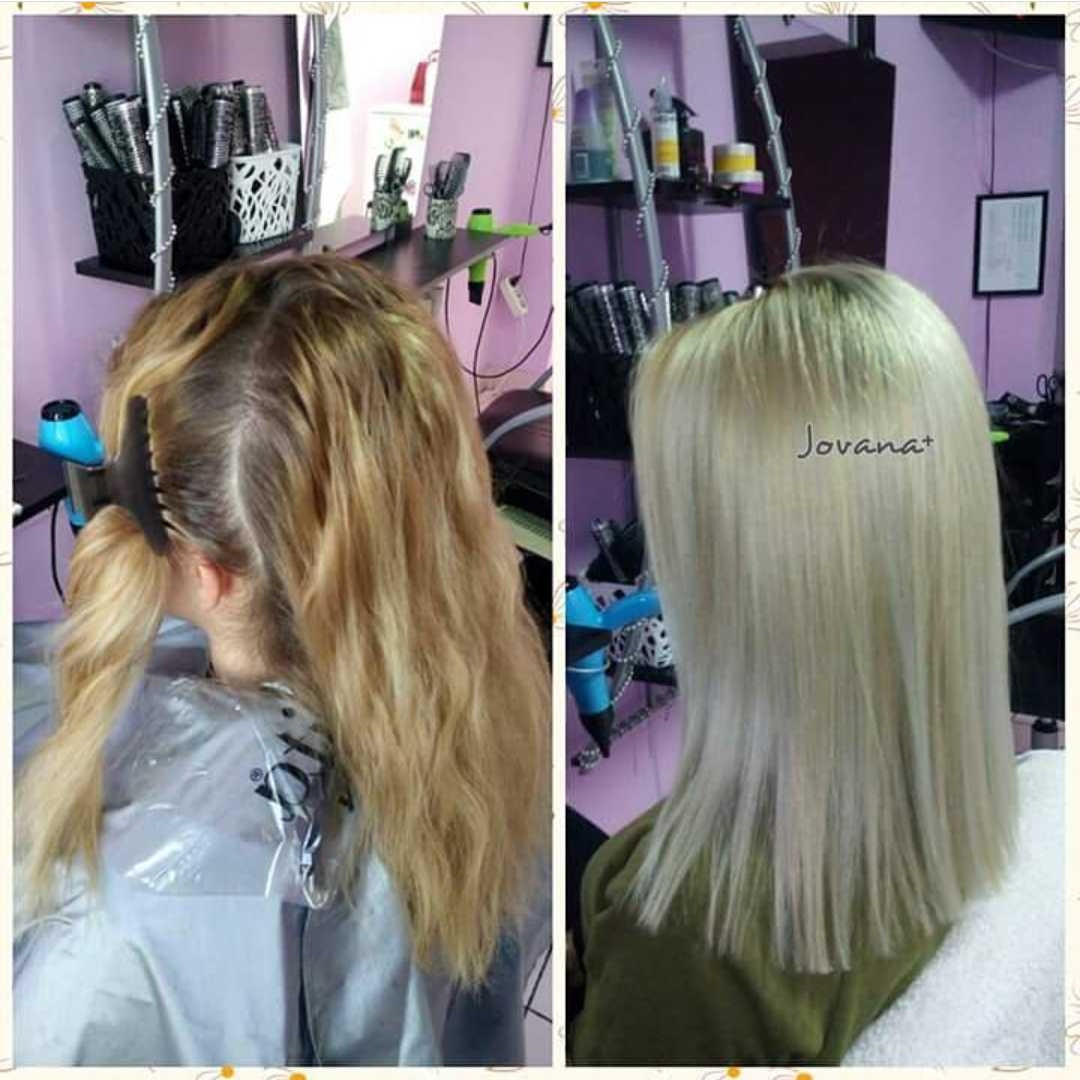 Jovana + #beograd Blajhanje kose Blajhanje cele dužine + preliv - duga kosa