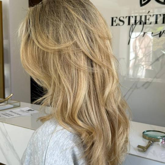 Esthetique Privé #beograd Ombre, sombre, balayage Balayage + Preliv +Feniranje + Šišanje +Black C