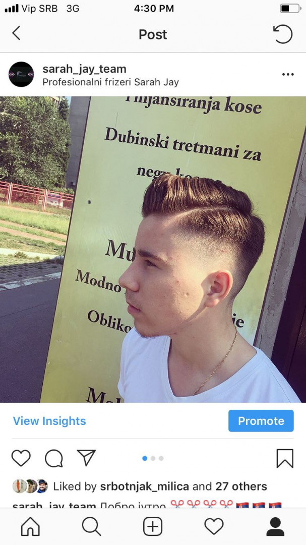 Sarah Jay Team #beograd Muško šišanje Muško šišanje + pranje kose