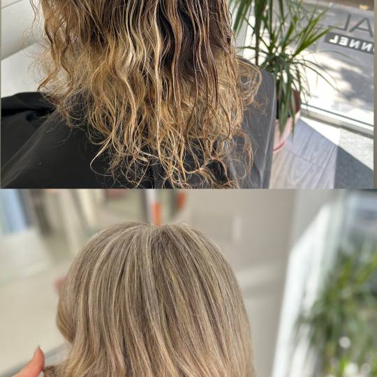 HeliS #beograd Pramenovi Pramenovi na foliju / Balayage + preliv + feniranje - kosa srednje dužine