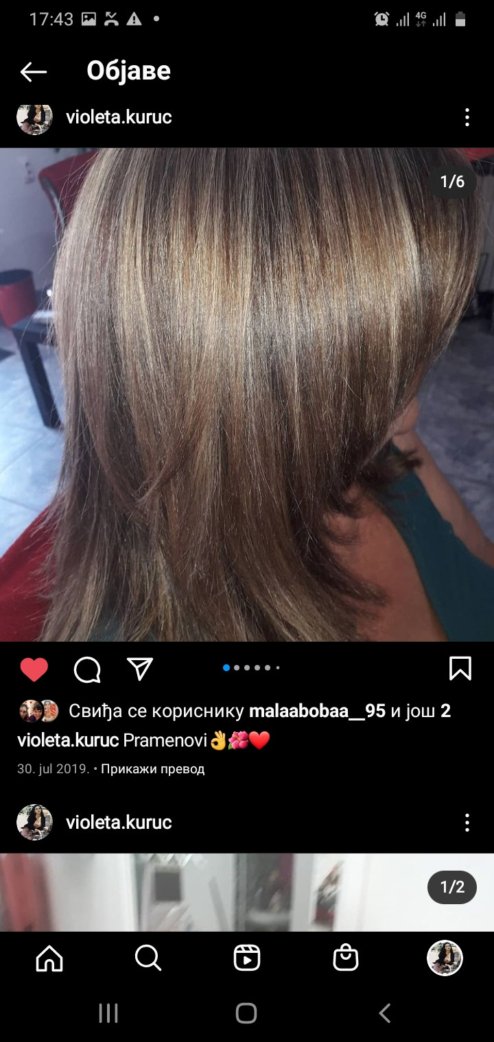 Dodir Lepote #novisad Pramenovi Pramenovi na foliju + preliv + šišanje + feniranje - duga kosa