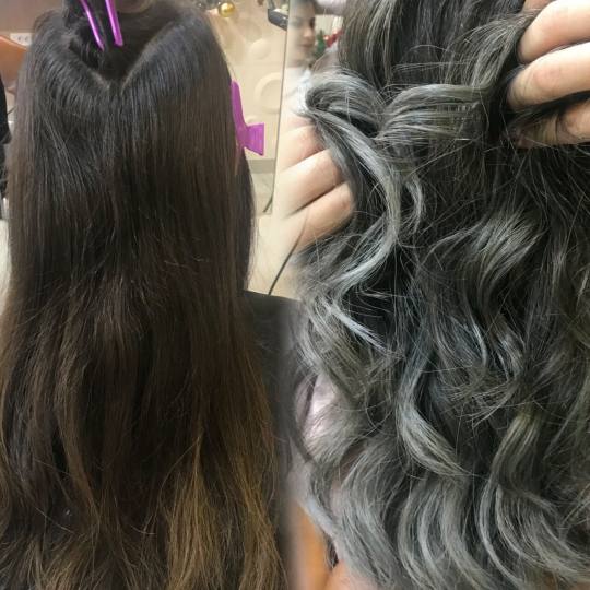 Cecix #beograd Ombre, sombre, balayage nijansiranje kose  sa šišanjem i feniranjem na lokne(talase