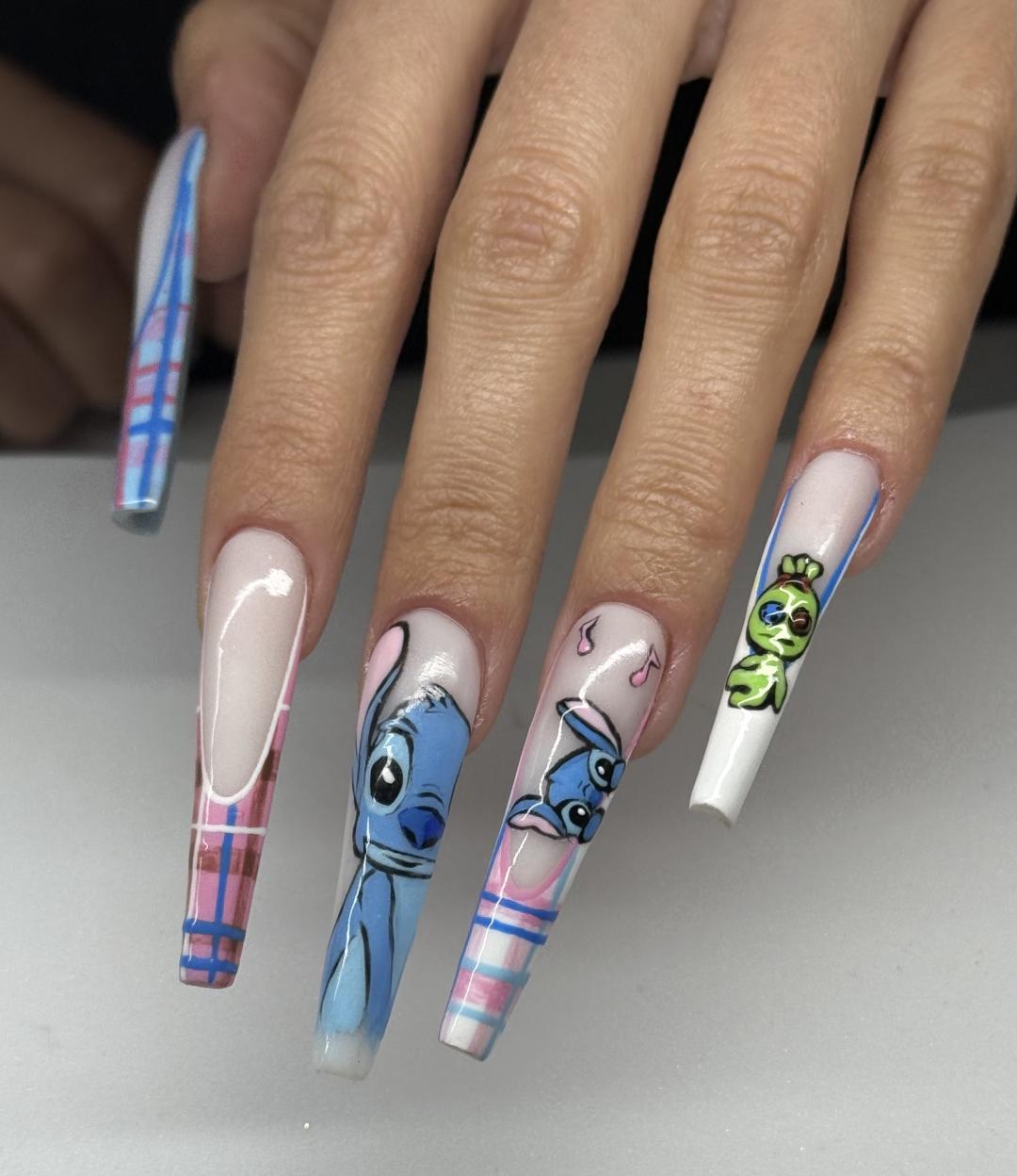 The Maya #beograd Izlivanje noktiju Izlivanje noktiju gelom + nail art - XXL dužina